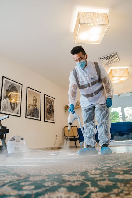 Close-up of a cordless vacuum cleaner with a transparent dust container filled with dust and debris, connected to a flexible, patterned hose. The vacuum is positioned on a pinkish-beige carpet in a re